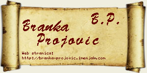 Branka Projović vizit kartica